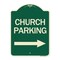Signmission Church Parking With Right Arrow Heavy-Gauge Aluminum Architectural Sign, 24" x 18", G-1824-24271 A-DES-G-1824-24271 - alternate 1